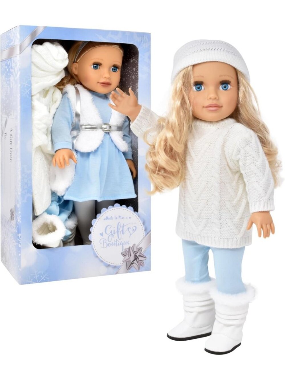 18-Inch Fashion Doll Gift Set with 2 Outfits, Accessories & Long Blonde Hair